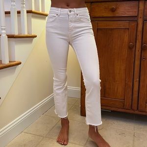 White cropped jeans
